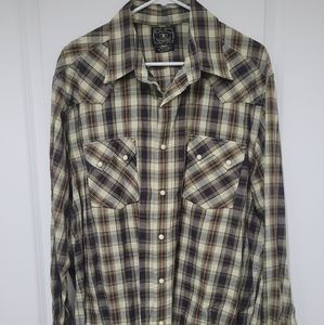 Lucky Brand Dungarees Western Pearl Snap Button Up Shirt